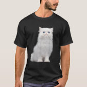 T-shirt White fluffy kitty with bright blue eyes  (Devant)
