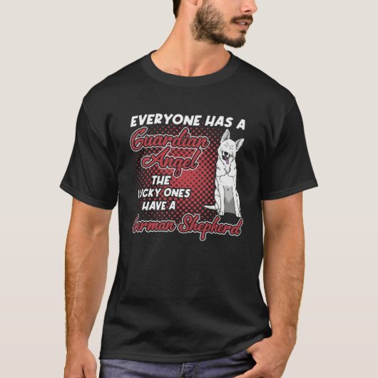 T-shirt White German Shepherd Is My Guardian Angel  Dog Ow (Devant)