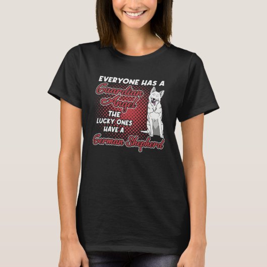 T-shirt White German Shepherd Is My Guardian Angel  Dog Ow (Devant)
