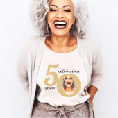 T-shirt White & Gold 50 Photo Cinquante ans 50e anniversai