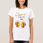T-shirt White & Gold Cheers to New Years Eve Party 2024 (Devant)
