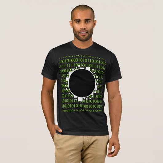 T-shirt White Green 1s 0s Abyss Binary Code Digital Portal (Devant entier)