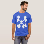 T-shirt White Halloween Skeleton Silhouette Punk Rock Goth (Devant entier)