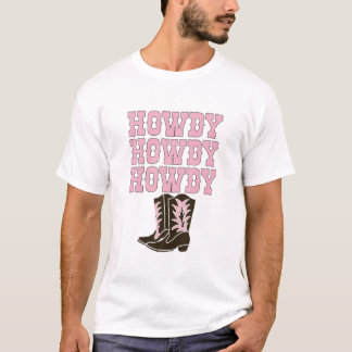 T-shirt White Howdy Rodeo Western Pays Southern Cowgirl