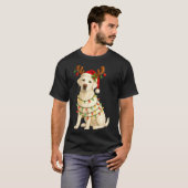 T-shirt White Lab Christmas Tree Light Pajama Labrador Dog (Devant entier)