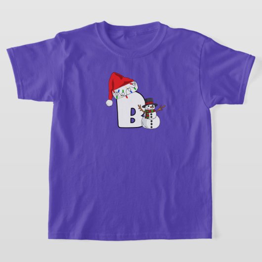 T-shirt White letter B Christmas gift  (Poser)