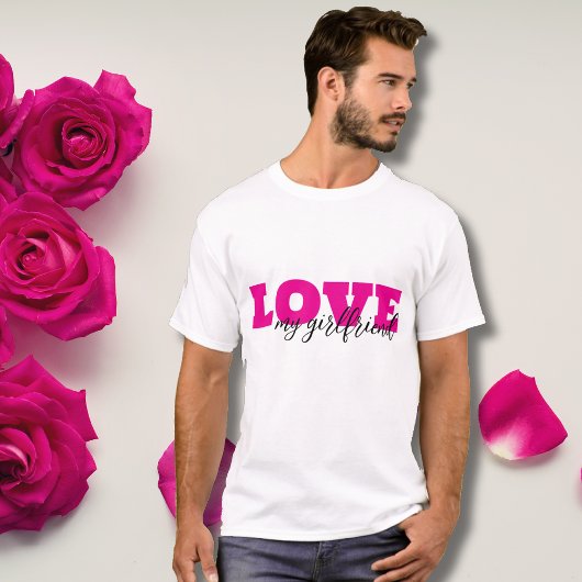 T-shirt White LOVE Hot Pink Valentine