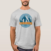 T-shirt White Mountain Peak California Stars Moon (Devant)