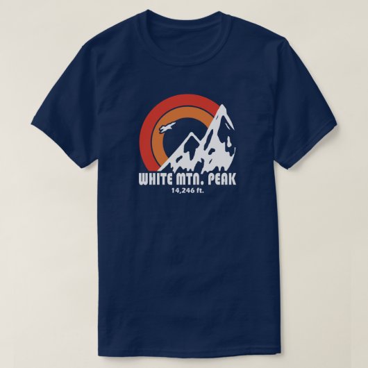 T-shirt White Mountain Peak California Sun Eagle (Design devant)