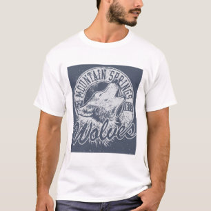 T-shirt White Mountain Springs Wolves Mascot Vintage