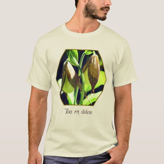 T-shirt White Orchid Lady Slipper Flower Pair Personalized (Devant)