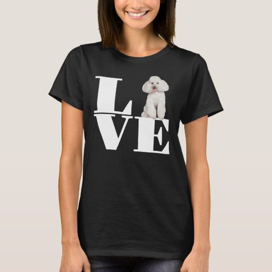 T-shirt White Poodle Lover (Devant)
