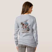 T-shirt White Rabbit Alice Wonderland Hearts (Dos entier)