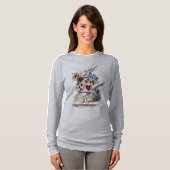 T-shirt White Rabbit Alice Wonderland Hearts (Devant entier)