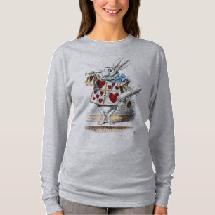 T-shirt White Rabbit Alice Wonderland Hearts Fourre-tout