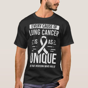 T-shirt White Ribbon Disease Cause unique Cancer du poumon