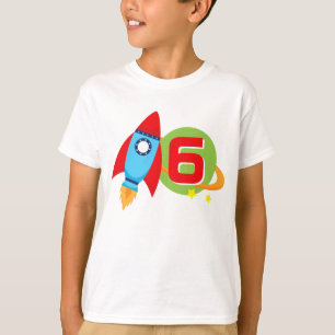 T-shirt White Rocket Ship Anniversaire