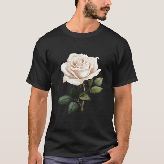 T-shirt White Rose Graphic  (Devant)