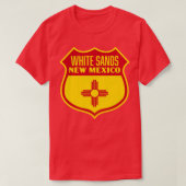 T-shirt White Sands Nouveau Mexique Retro Bouclier de drap (Design devant)