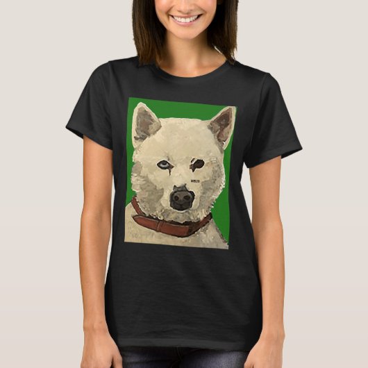 T-shirt White Siberian Husky Green Active (Devant)