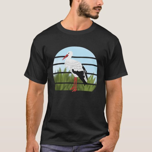 T-shirt White Stork Bird Bird Birdwatcher Animal Biologist (Devant)