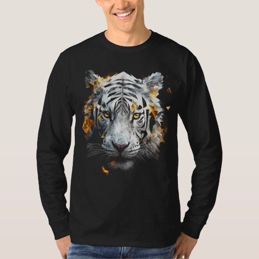 T-shirt White Tiger - Art Animal Motif Tiger (Devant)