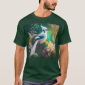 T-shirt White Tufé Turquoise Wing Jay Imaginaire Bird (Devant)