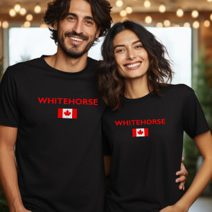 T-shirt Whitehorse Canada Drapeau canadien Couleur foncée