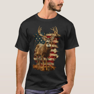 T-shirt Whitetail Buck Deer Chasse 4 juillet États-Unis Am