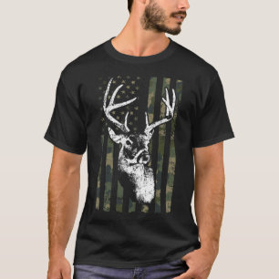 T-shirt Whitetail Buck Deer Hunting Usa Camouflage America