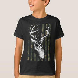 T-shirt Whitetail Buck Deer Hunting Usa Camouflage America
