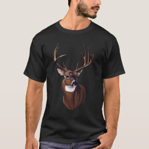 T-shirt Whitetail Deer Portrait Antlers Cadeau Animaux Ani