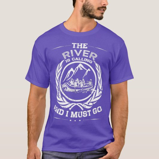 T-shirt Whitewater Rafting Distressed River Raft (Devant)