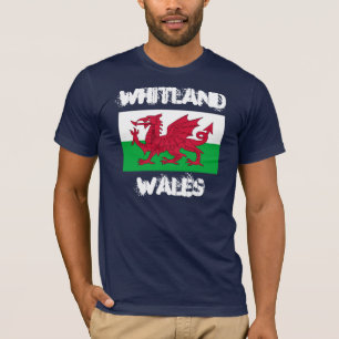 T-shirt Whitland, Pays de Galles avec drapeau gallois
