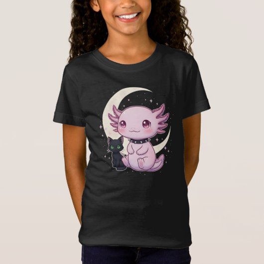 T-Shirt Who Loves Axolotls with Cats -Cute Axolotl (Devant)
