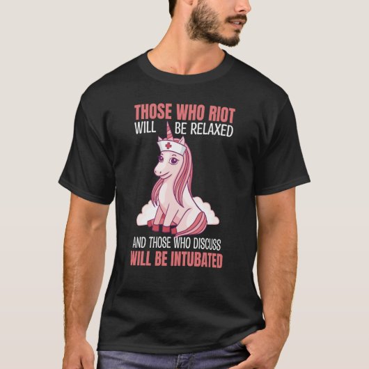 T-shirt Who Riots Nurse Nurse Unicorn (Devant)