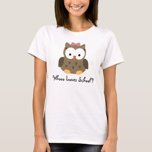 T-shirt Whooo aime l'école ? Chemise mignonne de (Devant)