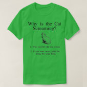 T-shirt Why is the cat screaming (Design devant)