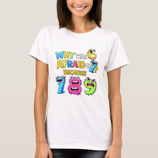T-shirt Why Was 6 Afraid of 7 Funny Math T Shirt (Devant)
