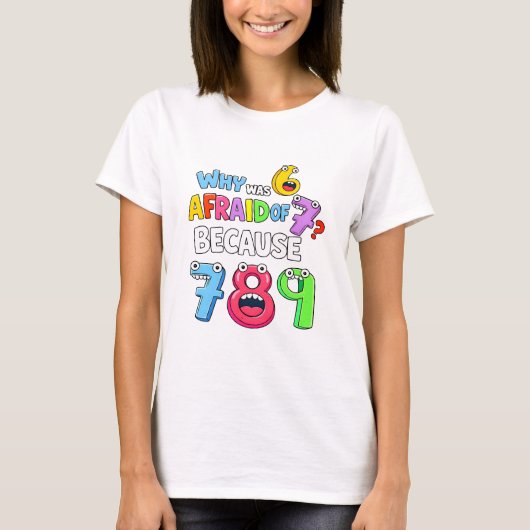 T-shirt Why Was 6 Afraid of 7 Funny Math T Shirt (Devant)