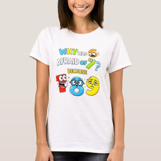 T-shirt Why Was 6 Afraid of 7 Funny Maths T Shirt (Devant)