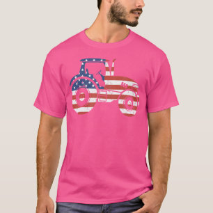 T-shirt wi American Flag Tractor Patriotic Farmer