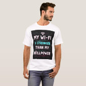 T-shirt Wi-Fi vs Willpower – Funny Tech (Devant entier)