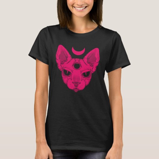T-shirt Wicca Sphynx Chat Pastel Goth Gothique Sphinx Chat (Devant)