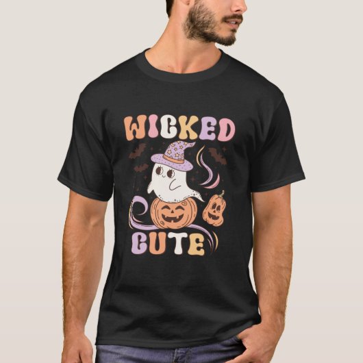 T-shirt Wicked Cute Ghost Bats Citrouille Éffrayant Super (Devant)