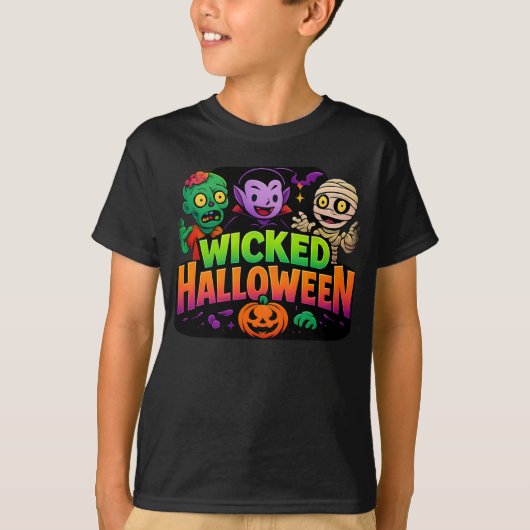 T-shirt Wicked Halloween Vêtements Éffrayant Unisex (Devant)