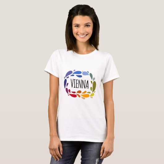 T-shirt Wien Name Niedliches farbiges Geschenk Name Wien (Devant entier)