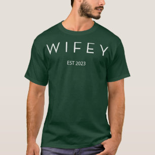 T-shirt WIFEY EST 2023 Correspondant juste marié couple en