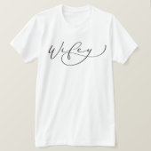 T-shirt Wifey jolie Script nouvelle chemise mariée (Design devant)