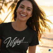 T-shirt Wifey moderne noir Script femmes